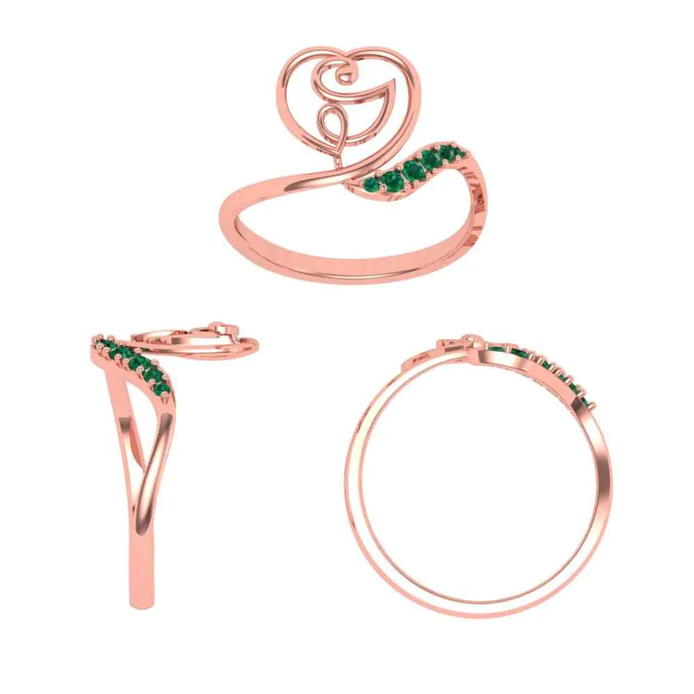 Gold Heart Ring Design With Precision At Its Best