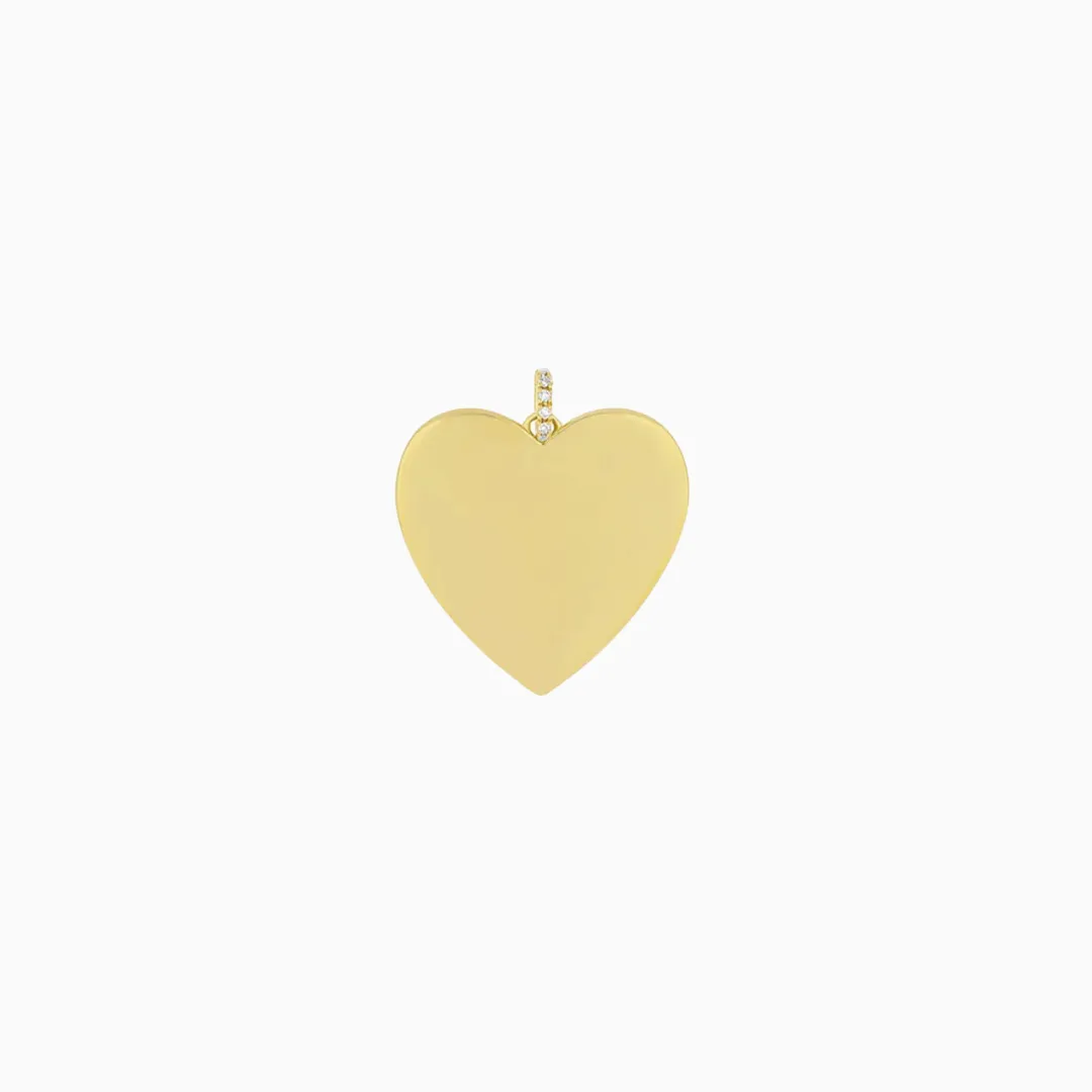 Gold Jumbo Heart Charm