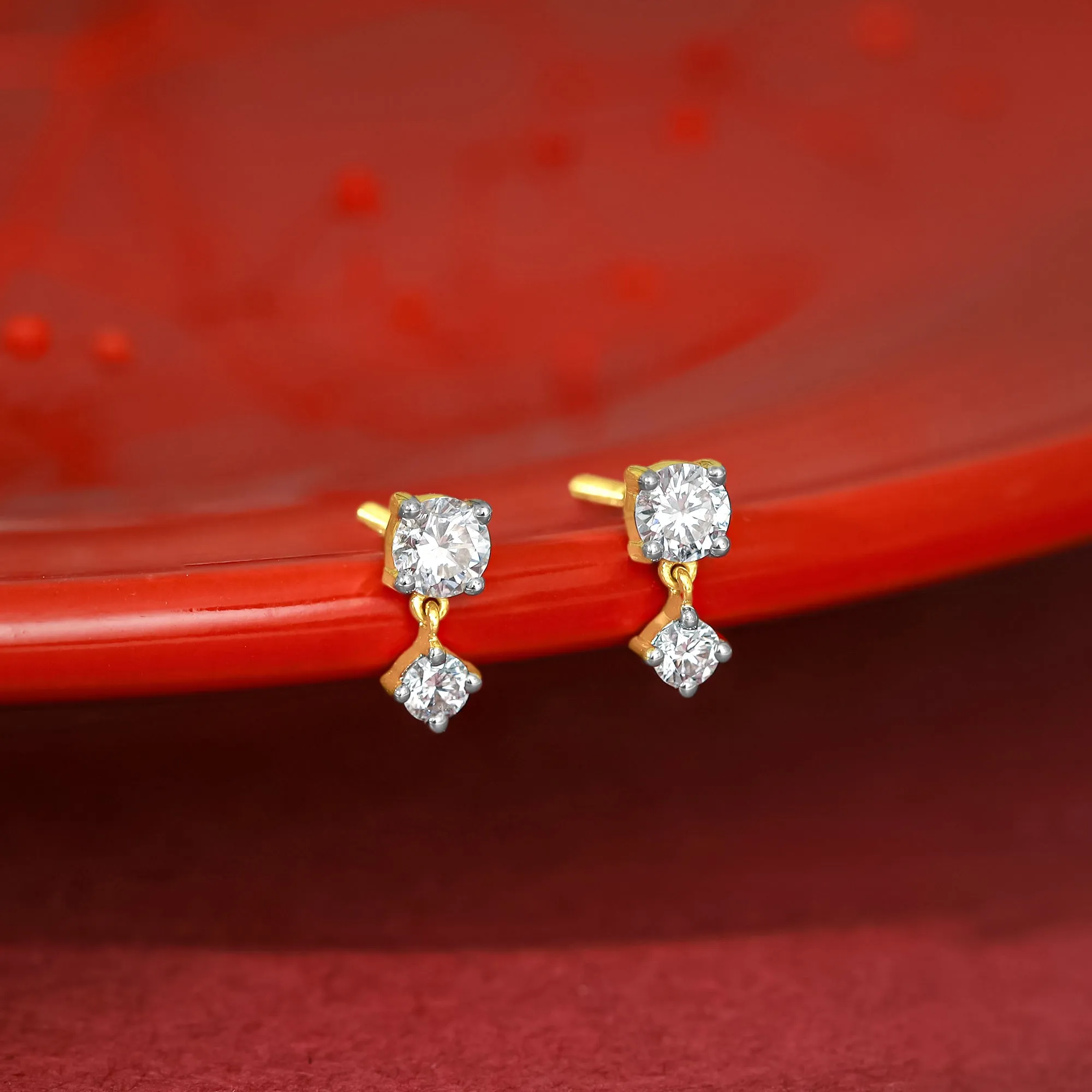 Gold Paseo Solitaire Diamond Studs
