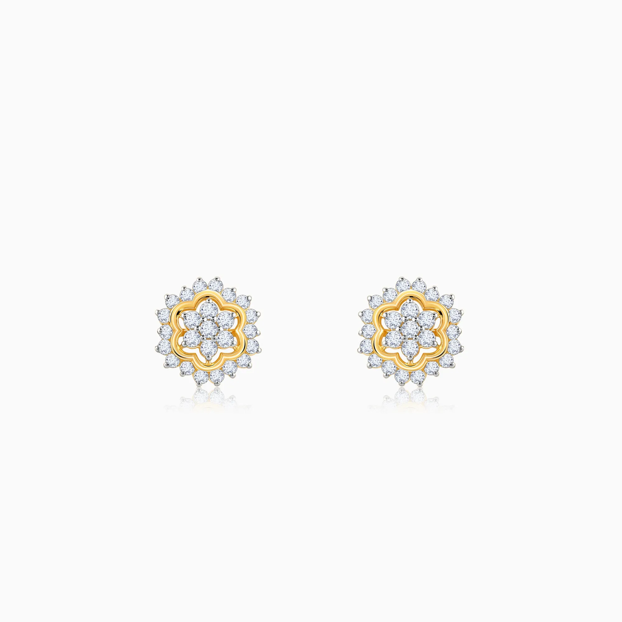 Gold Spring Diamond Studs