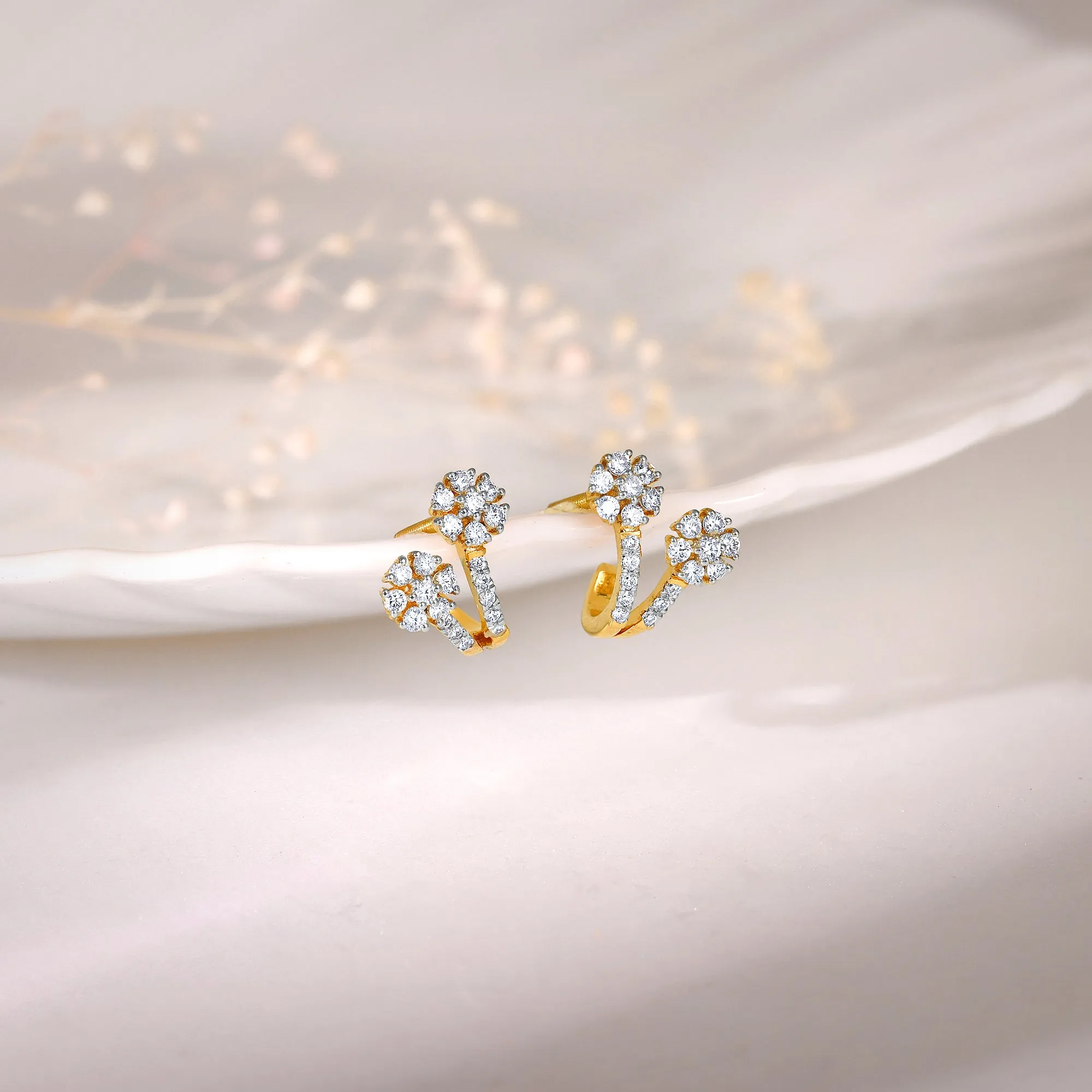 Gold Twinkle Trance Diamond Earrings