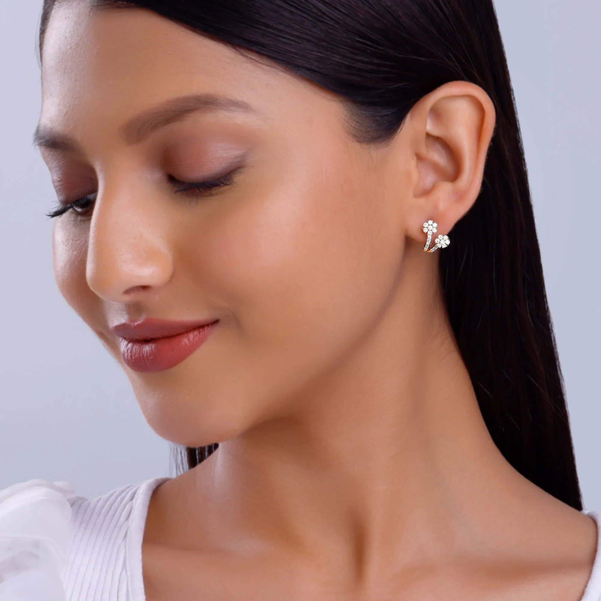 Gold Twinkle Trance Diamond Earrings