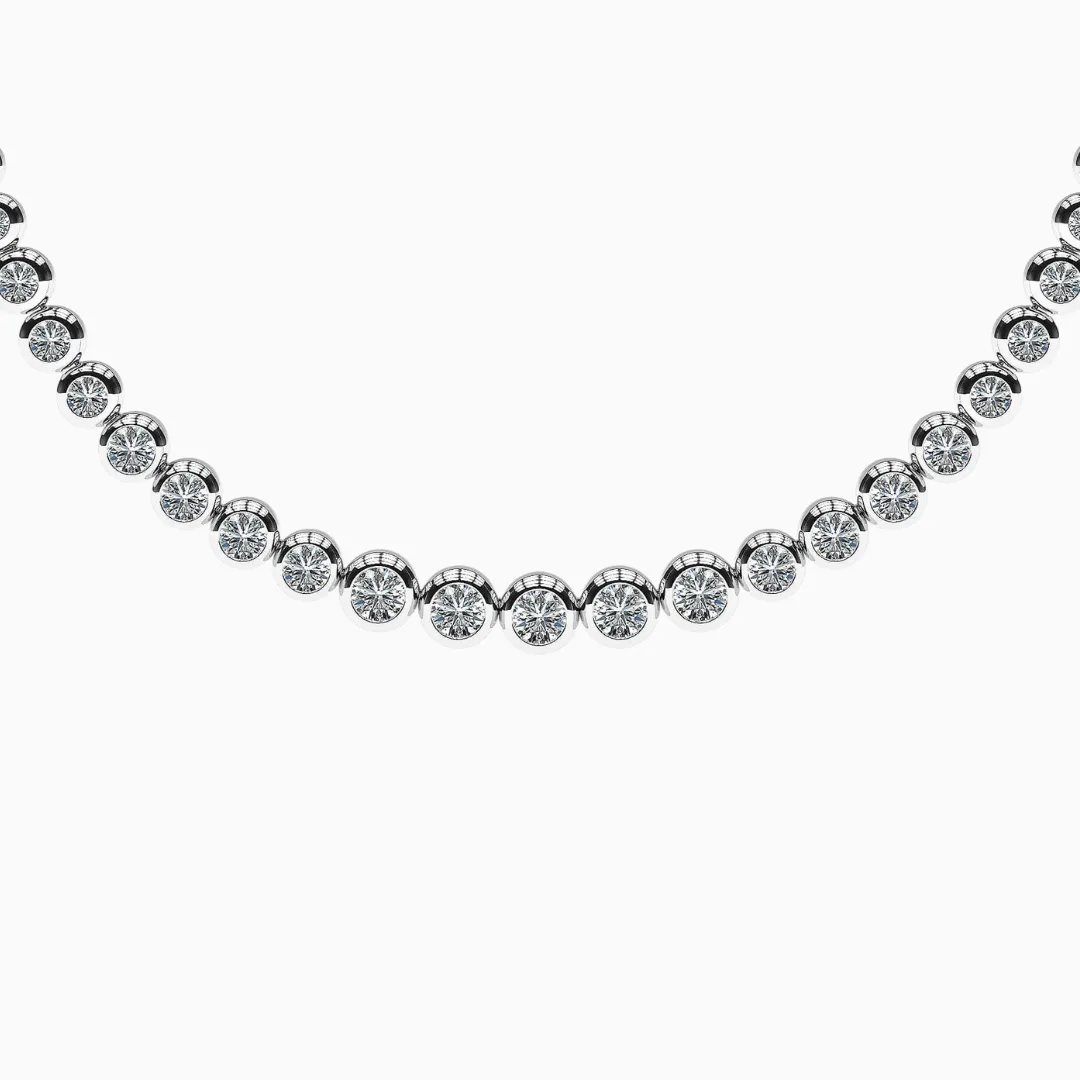 Graduated Diamond Bezel Tennis Necklace
