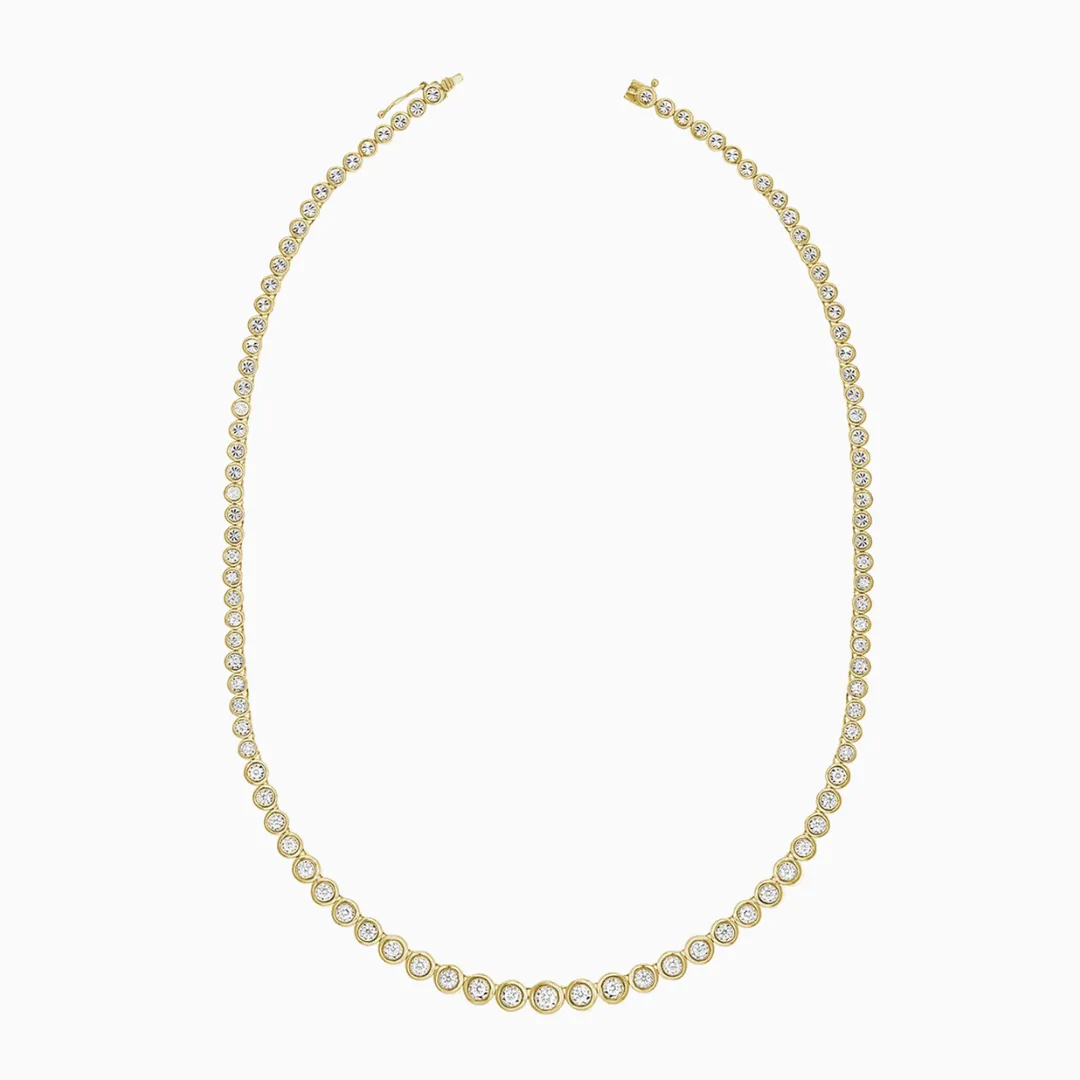 Graduated Diamond Bezel Tennis Necklace
