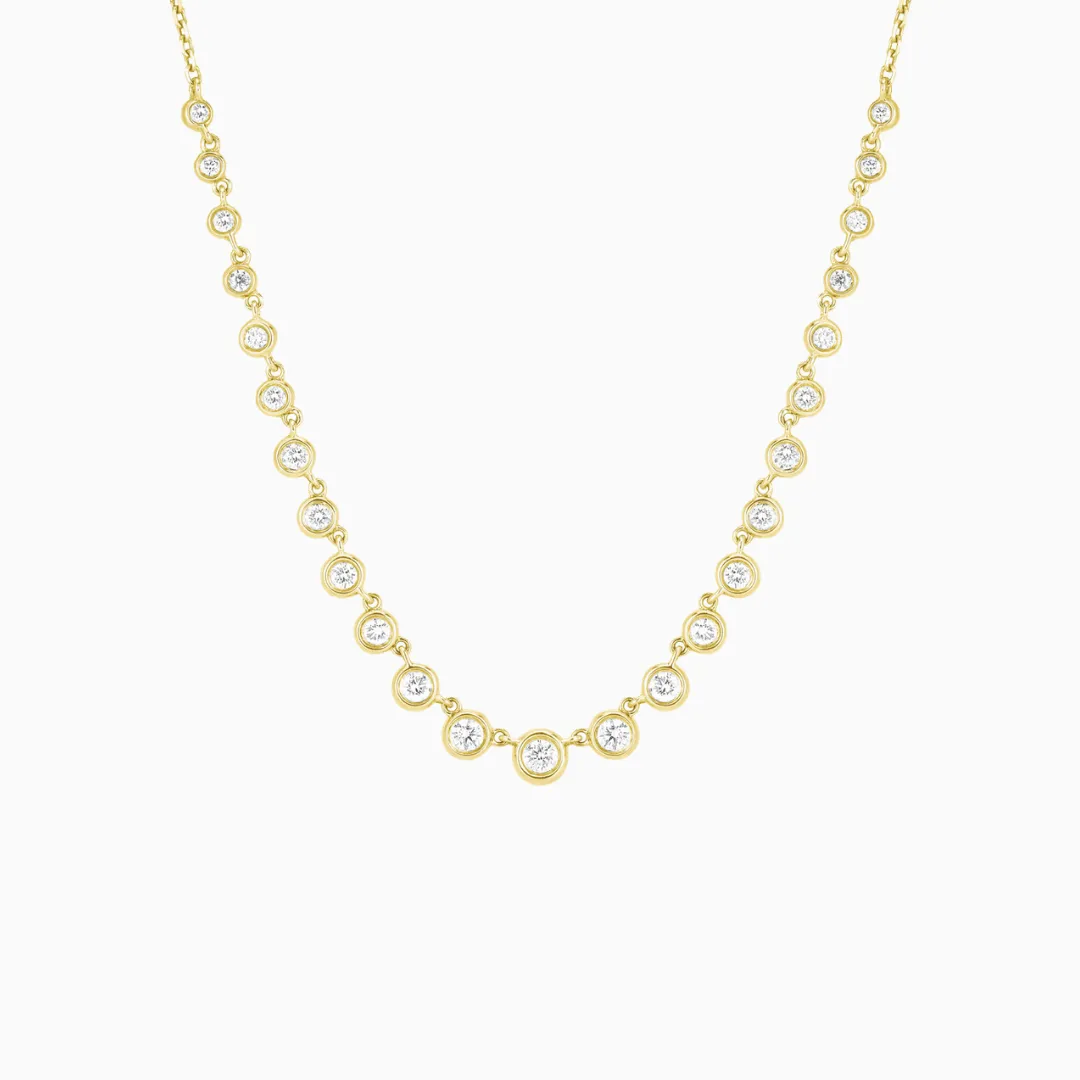Graduating Bezel Set Diamond Necklace
