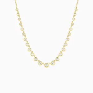 Graduating Bezel Set Diamond Necklace
