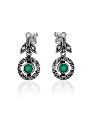 Green Chalcedony Drop Earrings