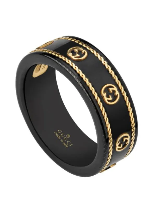 Gucci Icon 18ct Yellow Gold Interlocking G Band Ring