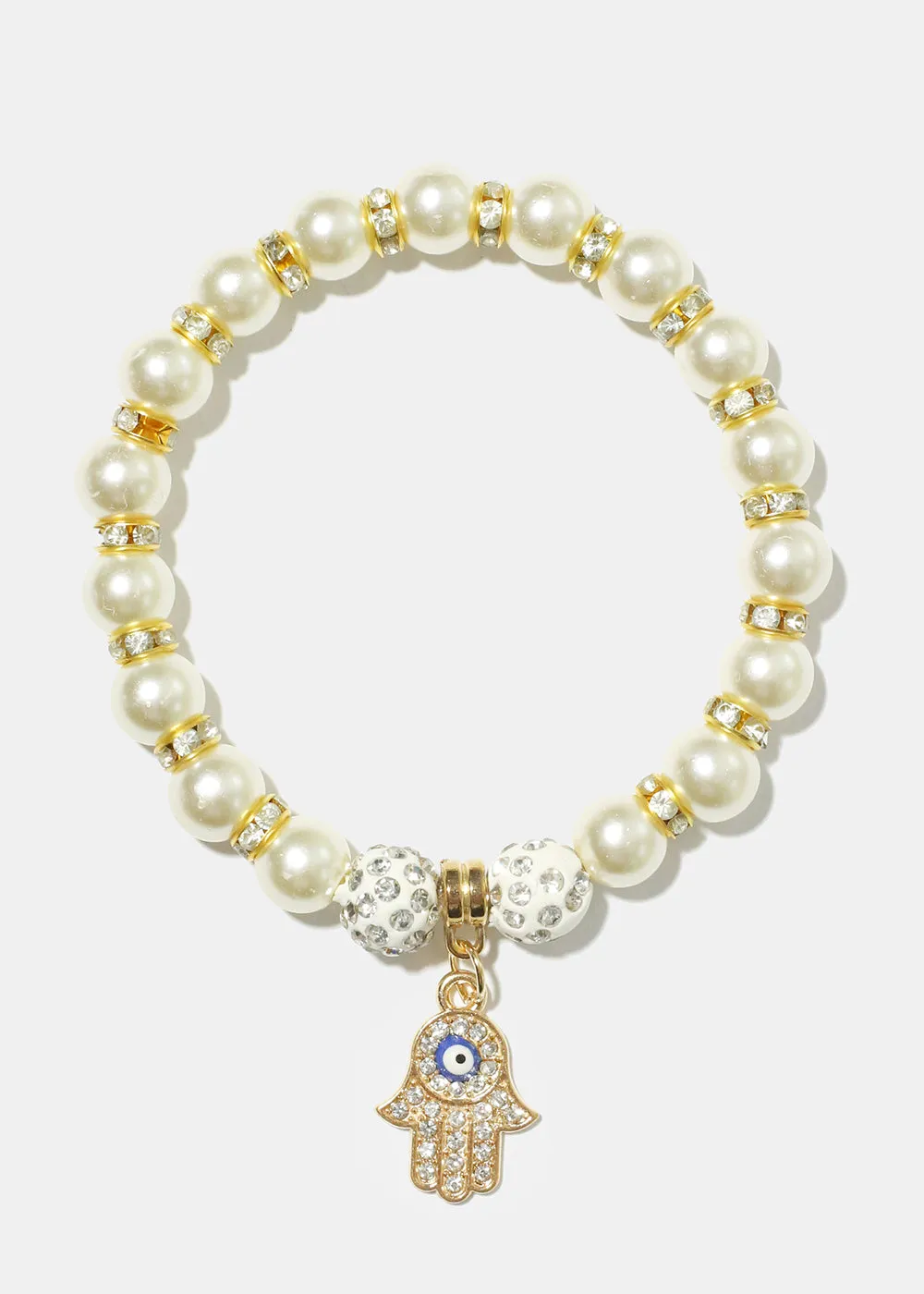 Hamsa Hand Pearl Bracelet