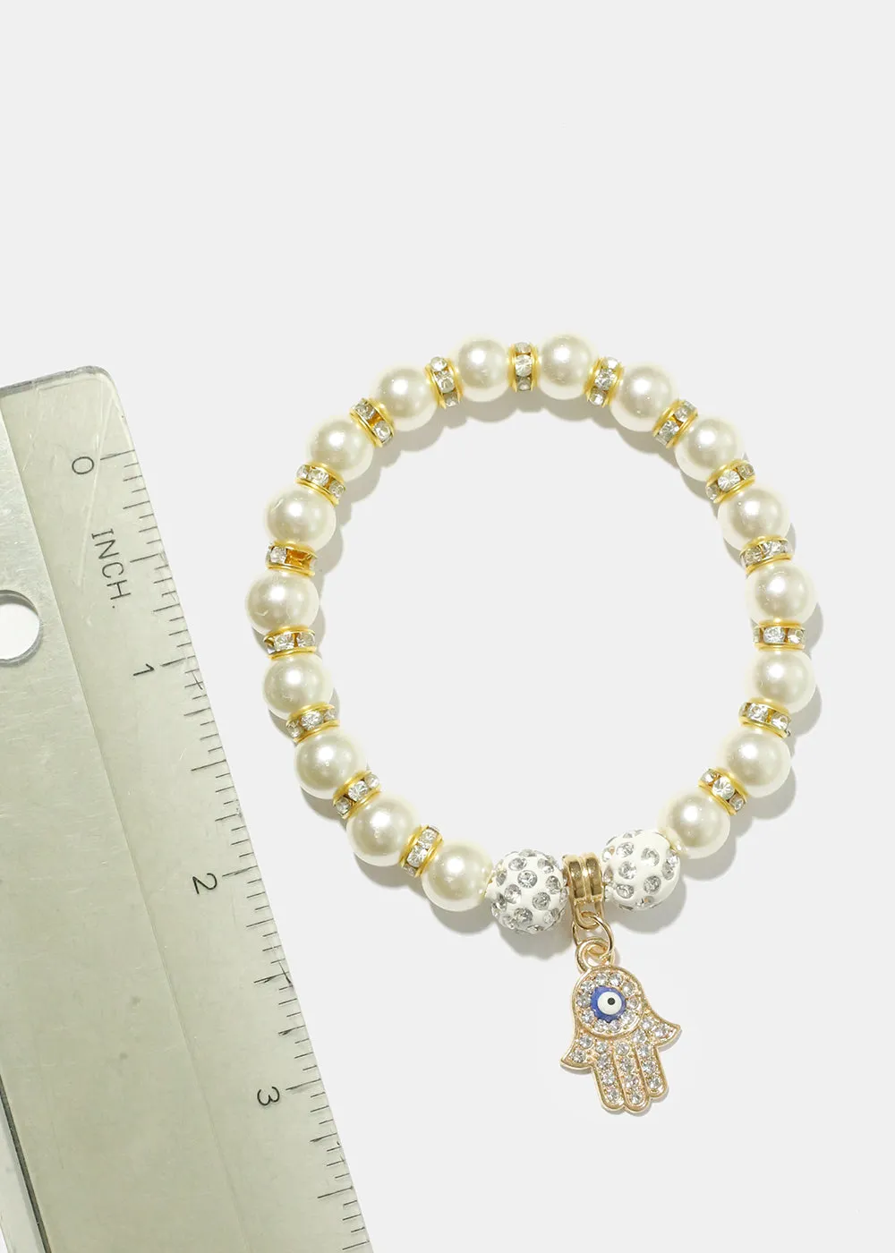 Hamsa Hand Pearl Bracelet