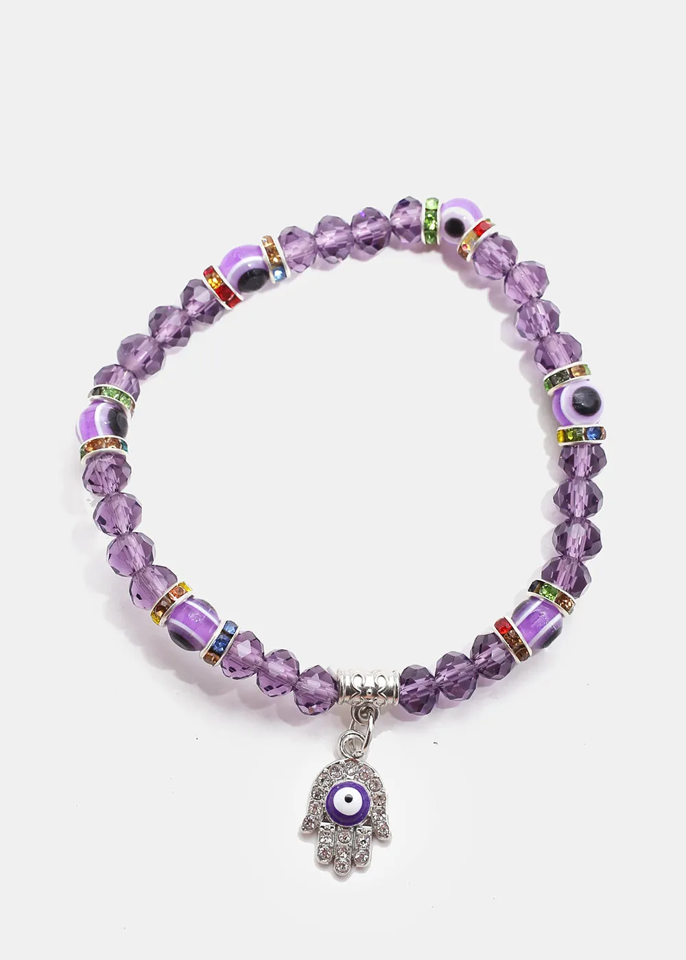 Hamsa Hand with Evil Eye Bead Bracelet