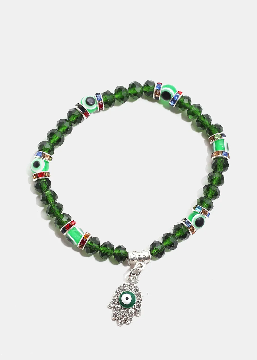 Hamsa Hand with Evil Eye Bead Bracelet
