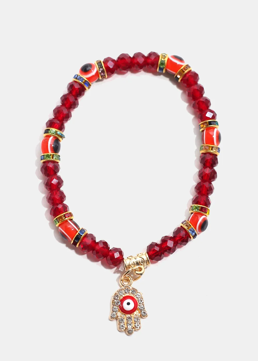 Hamsa Hand with Evil Eye Bead Bracelet