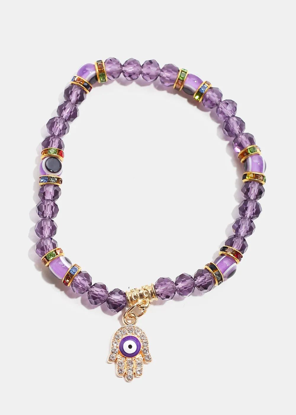 Hamsa Hand with Evil Eye Bead Bracelet