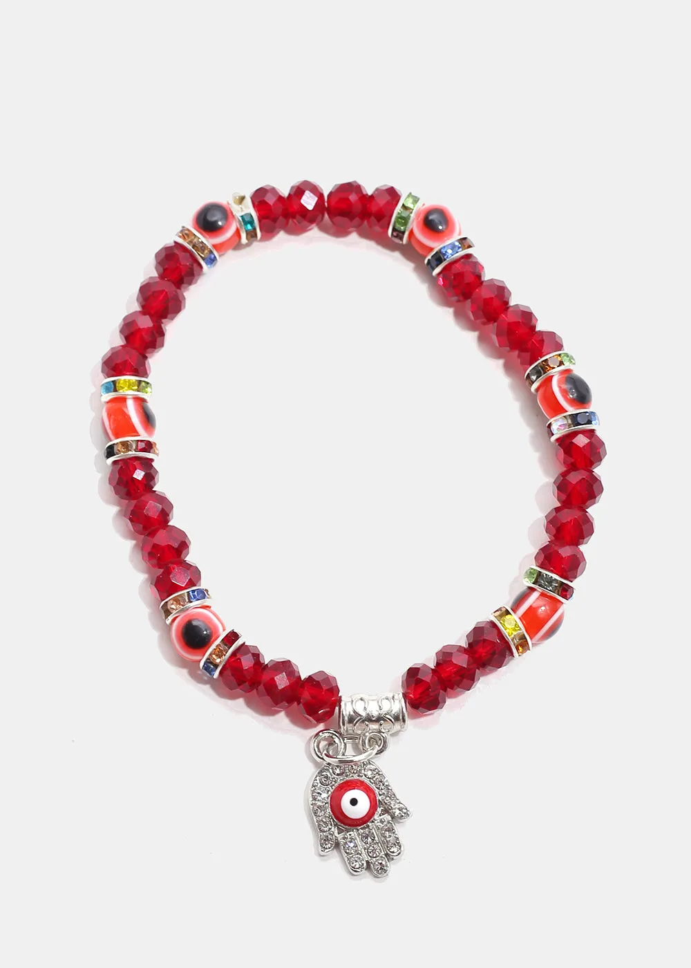Hamsa Hand with Evil Eye Bead Bracelet
