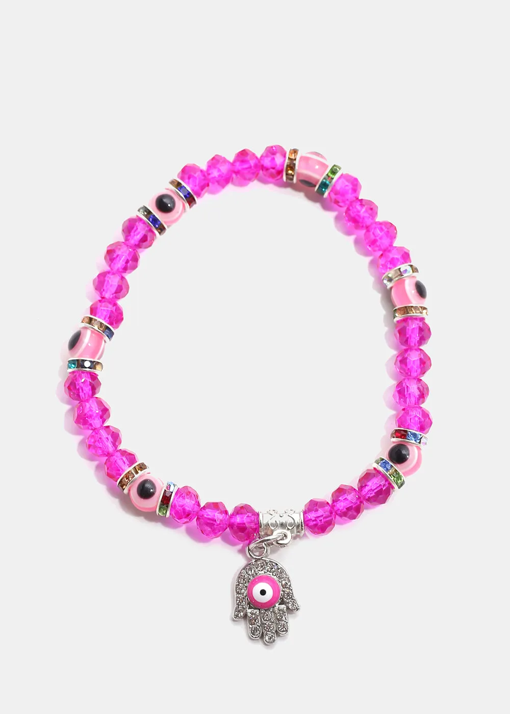 Hamsa Hand with Evil Eye Bead Bracelet