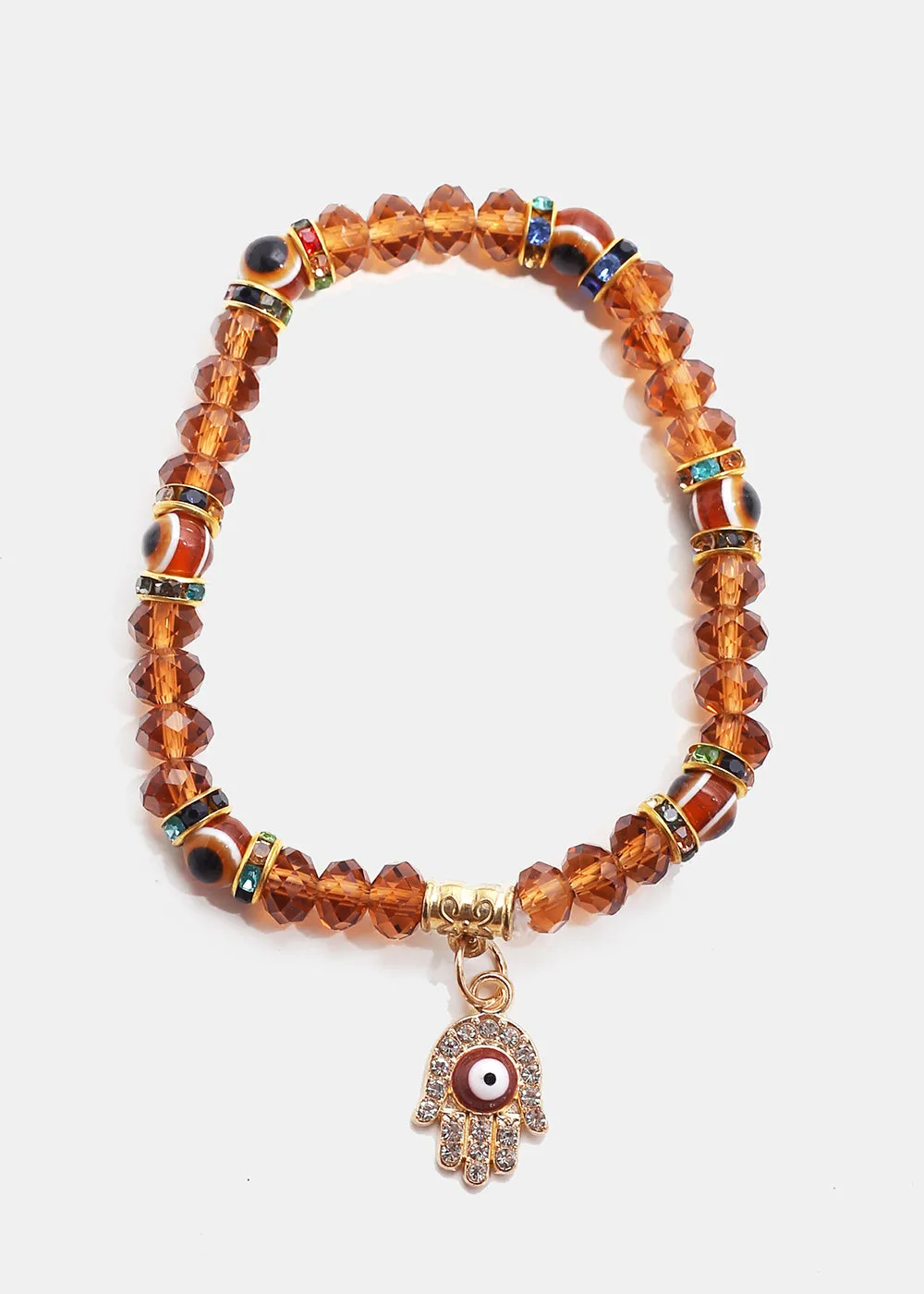 Hamsa Hand with Evil Eye Bead Bracelet