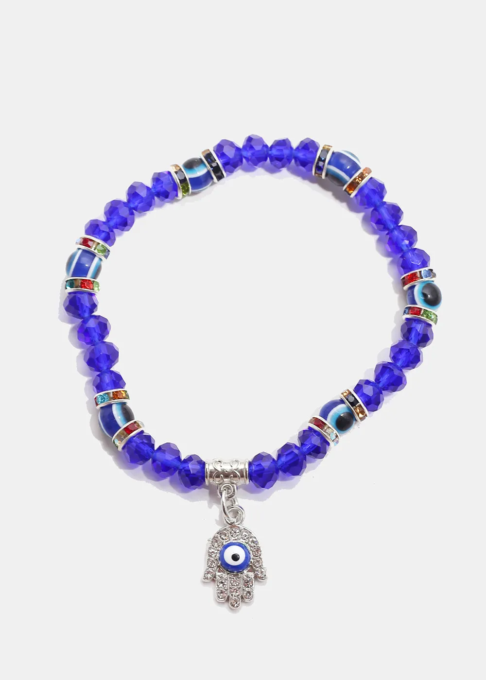 Hamsa Hand with Evil Eye Bead Bracelet