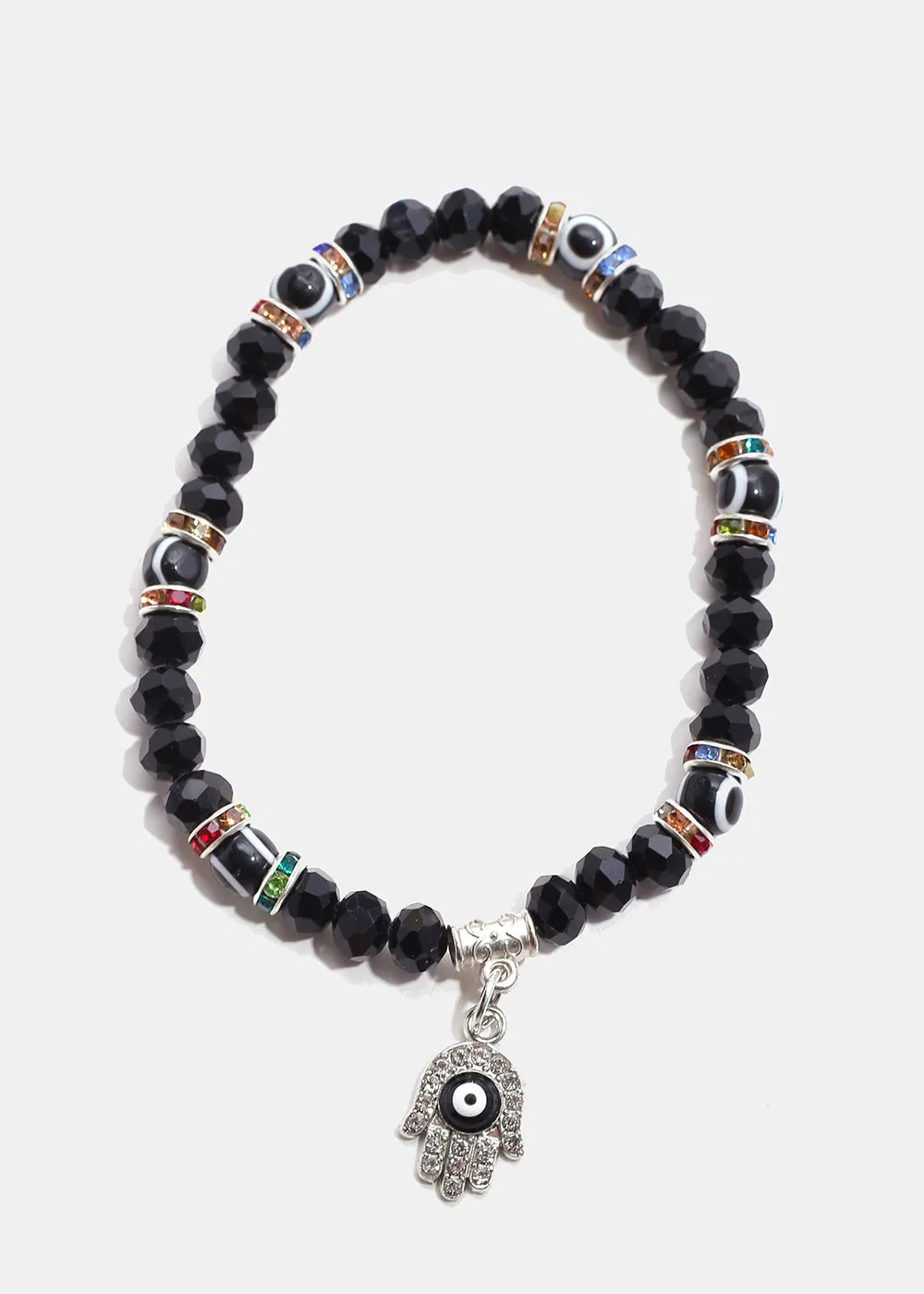 Hamsa Hand with Evil Eye Bead Bracelet