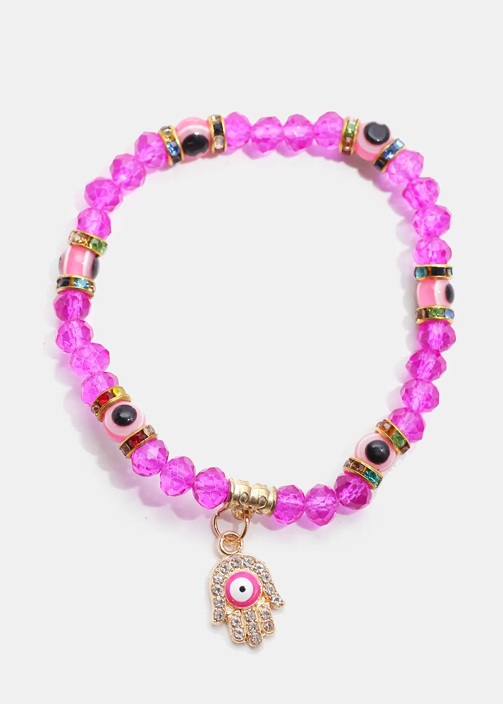 Hamsa Hand with Evil Eye Bead Bracelet