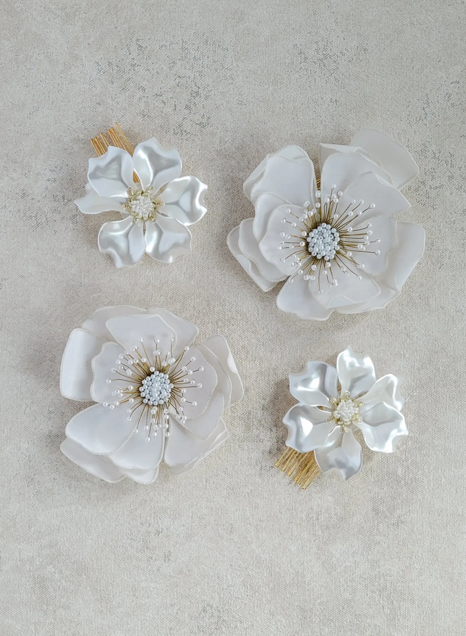 Hand embroidered bridal hair flower - Style #2533