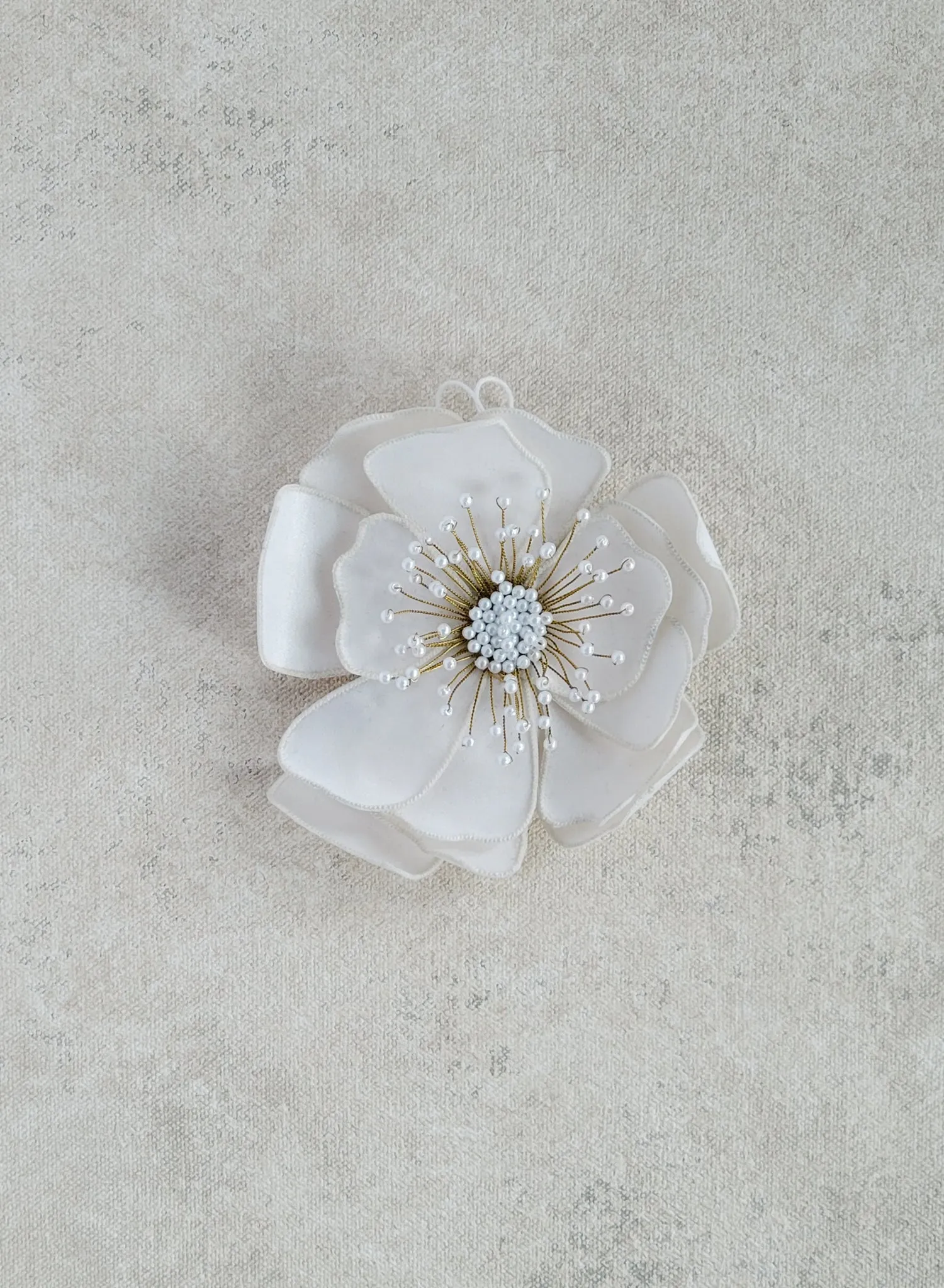 Hand embroidered bridal hair flower - Style #2533