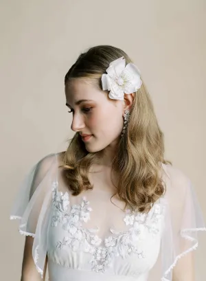 Hand embroidered bridal hair flower - Style #2533