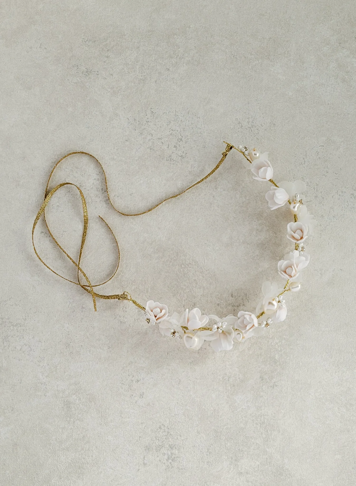 Hand sculpted magnolia buds and silk hair vine - Style #2561