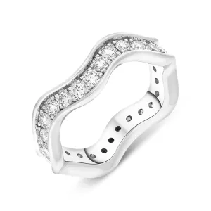Hans D Krieger 18ct White Gold 1.21ct Diamond Wave Eternity Ring