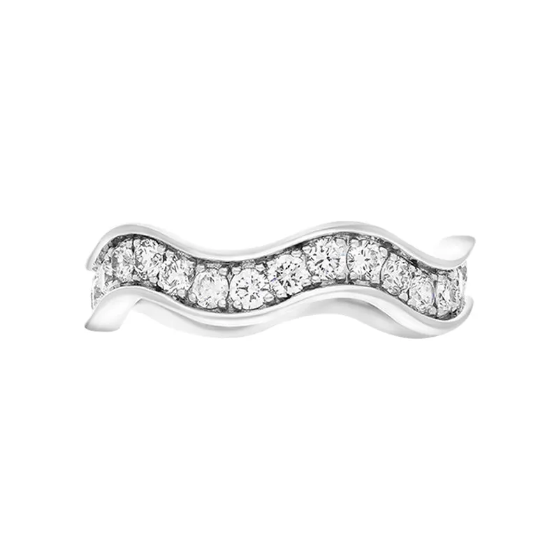 Hans D Krieger 18ct White Gold 1.21ct Diamond Wave Eternity Ring