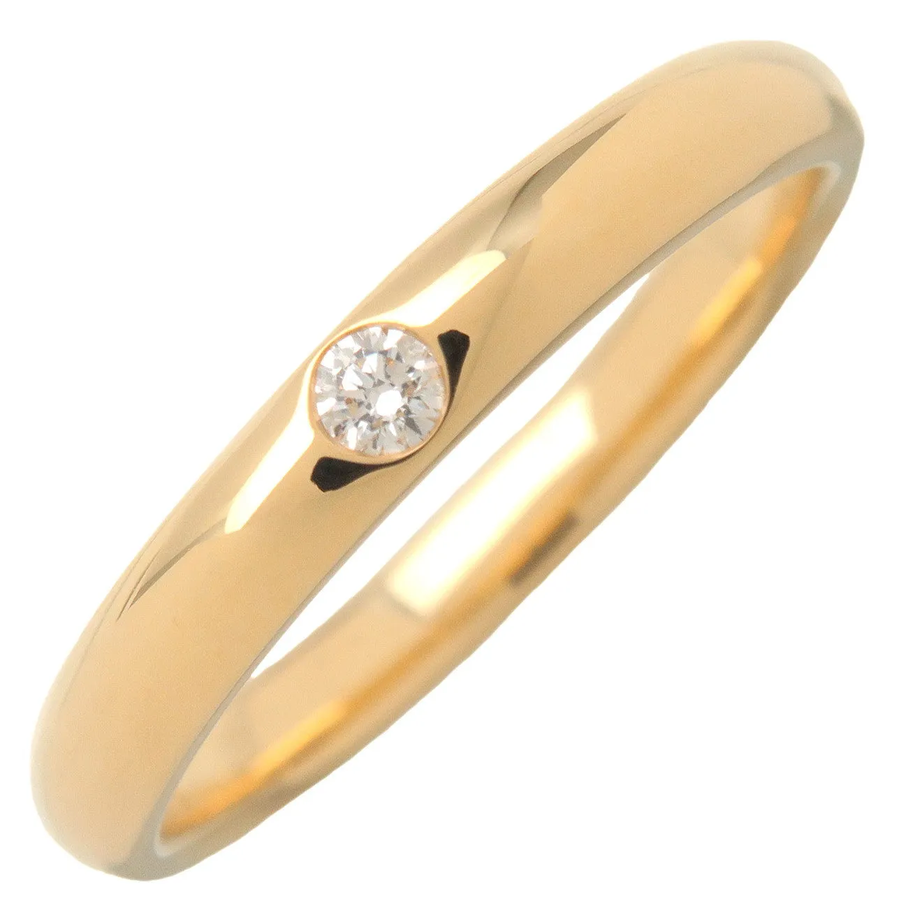HARRY WINSTON Round Cut 1P Diamond Marriage Ring 750YG US7.5 Used
