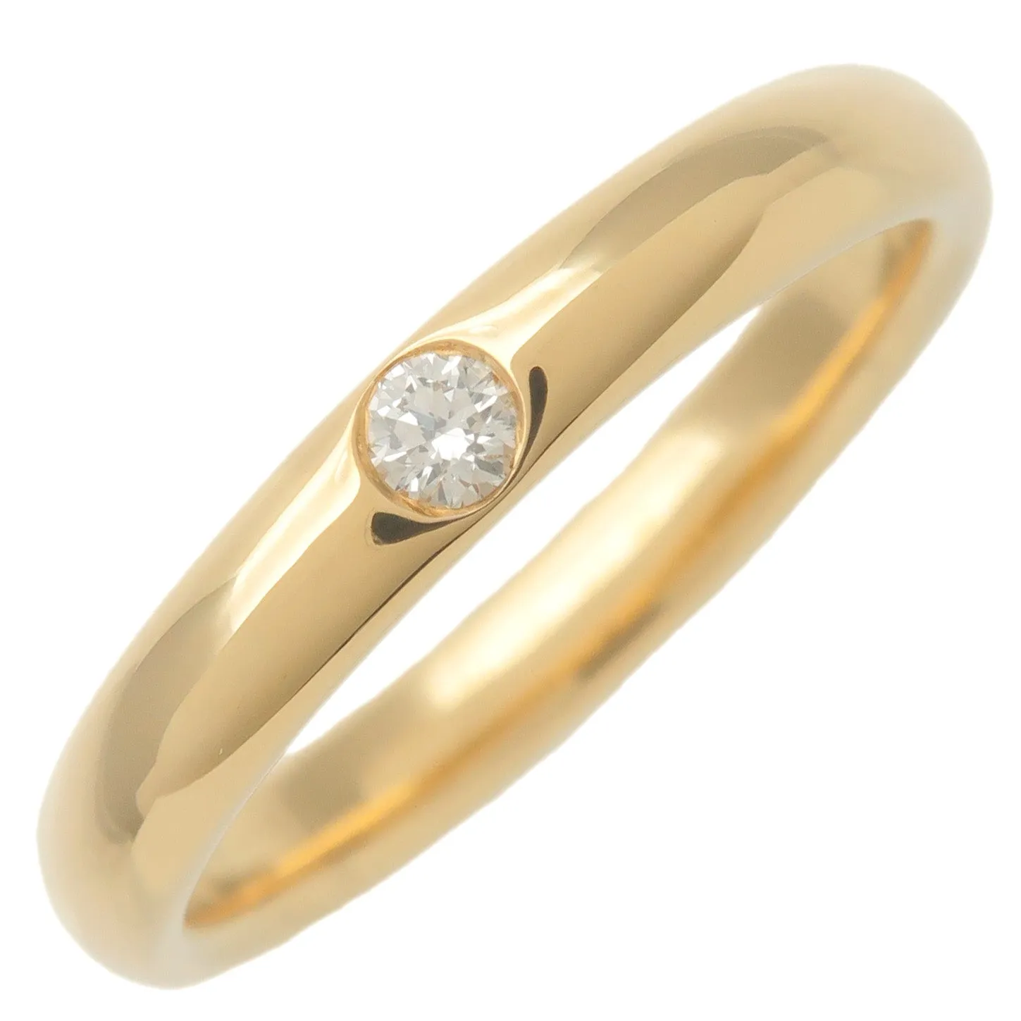 HARRY WINSTON Round Cut Marriage Ring 1P Diamond K18YG US5.5