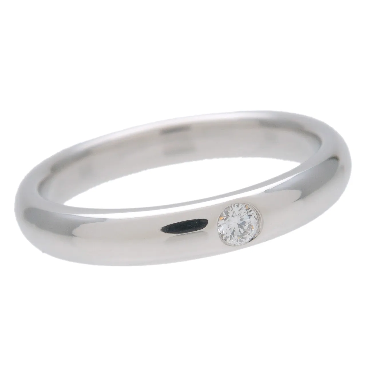 HARRY WINSTON Round Cut Wedding Ring 1P Diamond PT950 Platinum Used