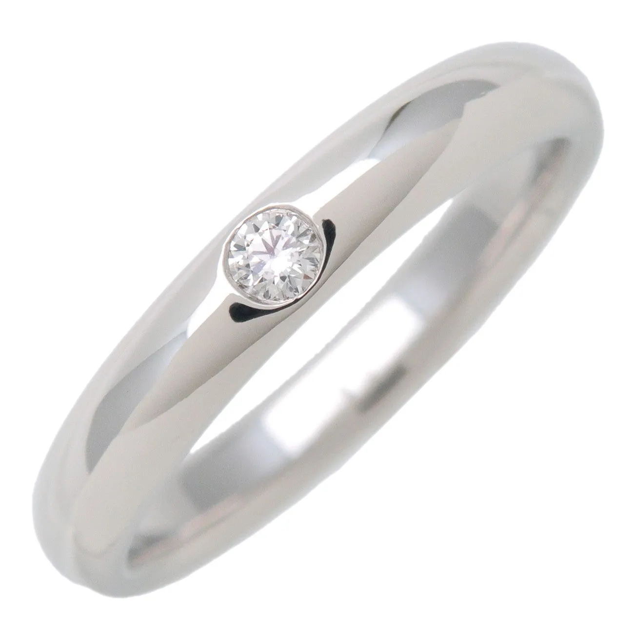 HARRY WINSTON Round Cut Wedding Ring 1P Diamond PT950 Platinum Used