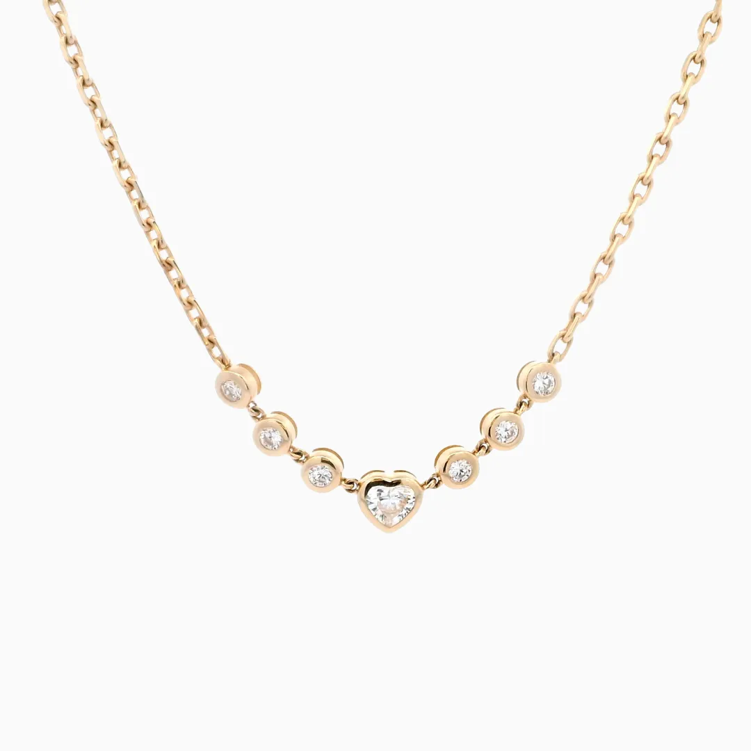 Heart Bezel Chain Necklace