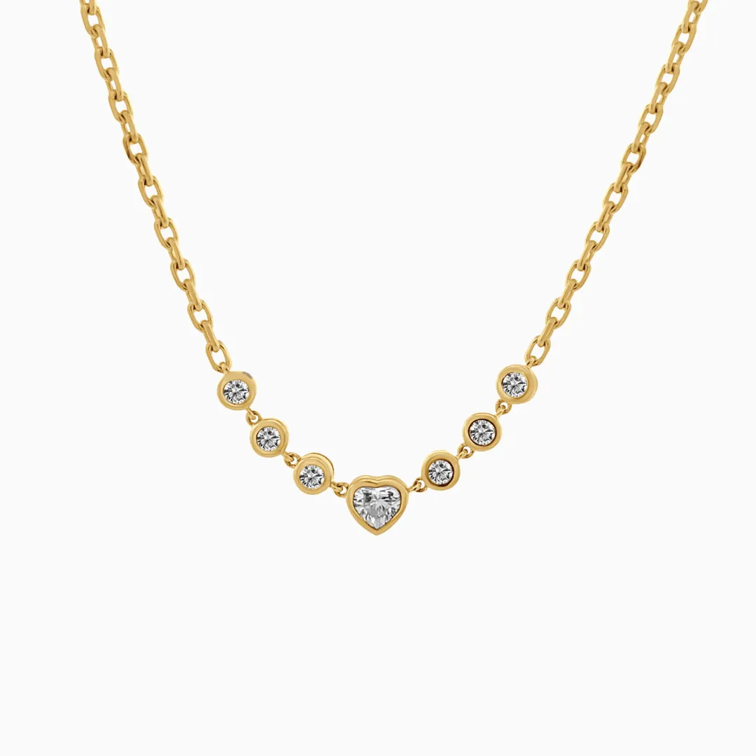 Heart Bezel Chain Necklace