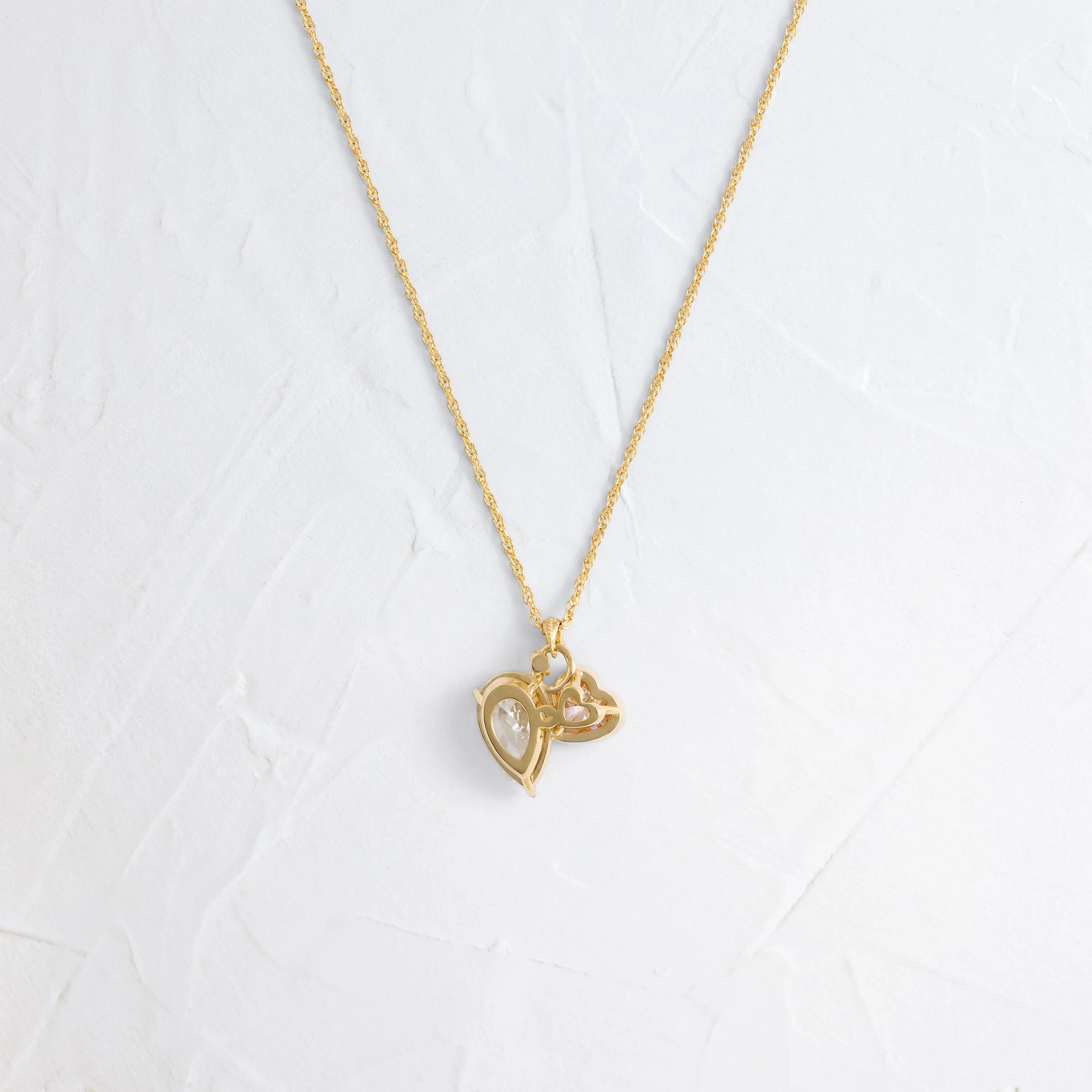 Heart to Heart Necklace, Pink Diamond - In Stock