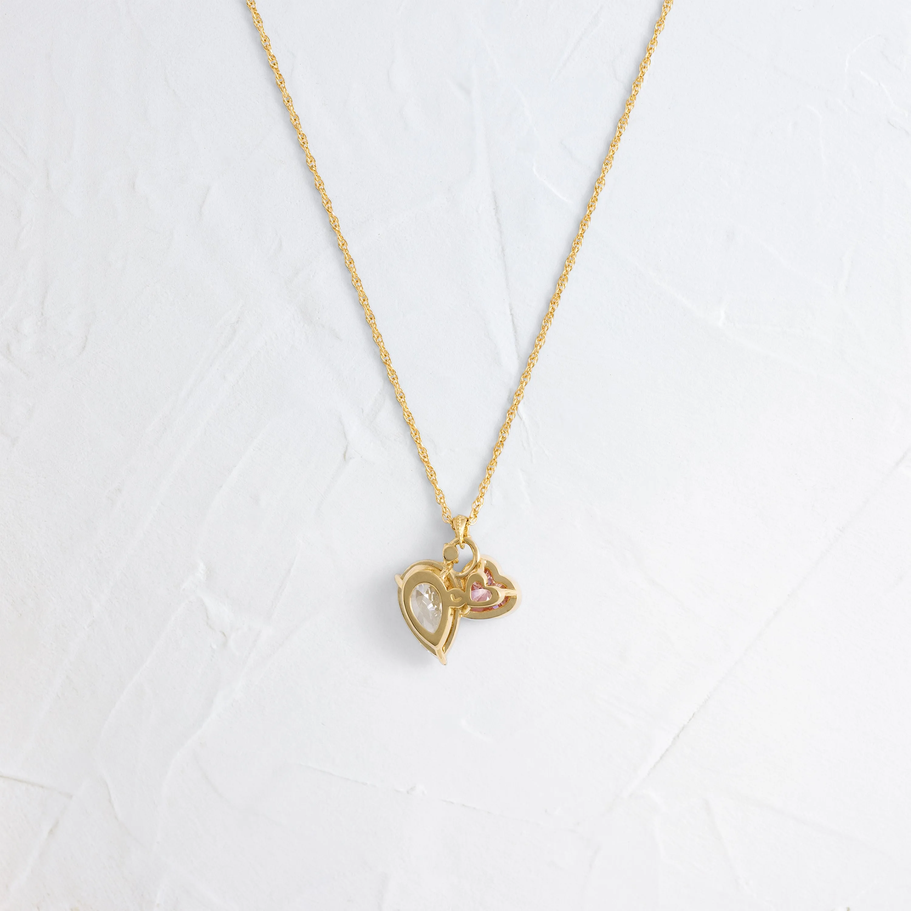 Heart to Heart Necklace, Pink Diamond - In Stock