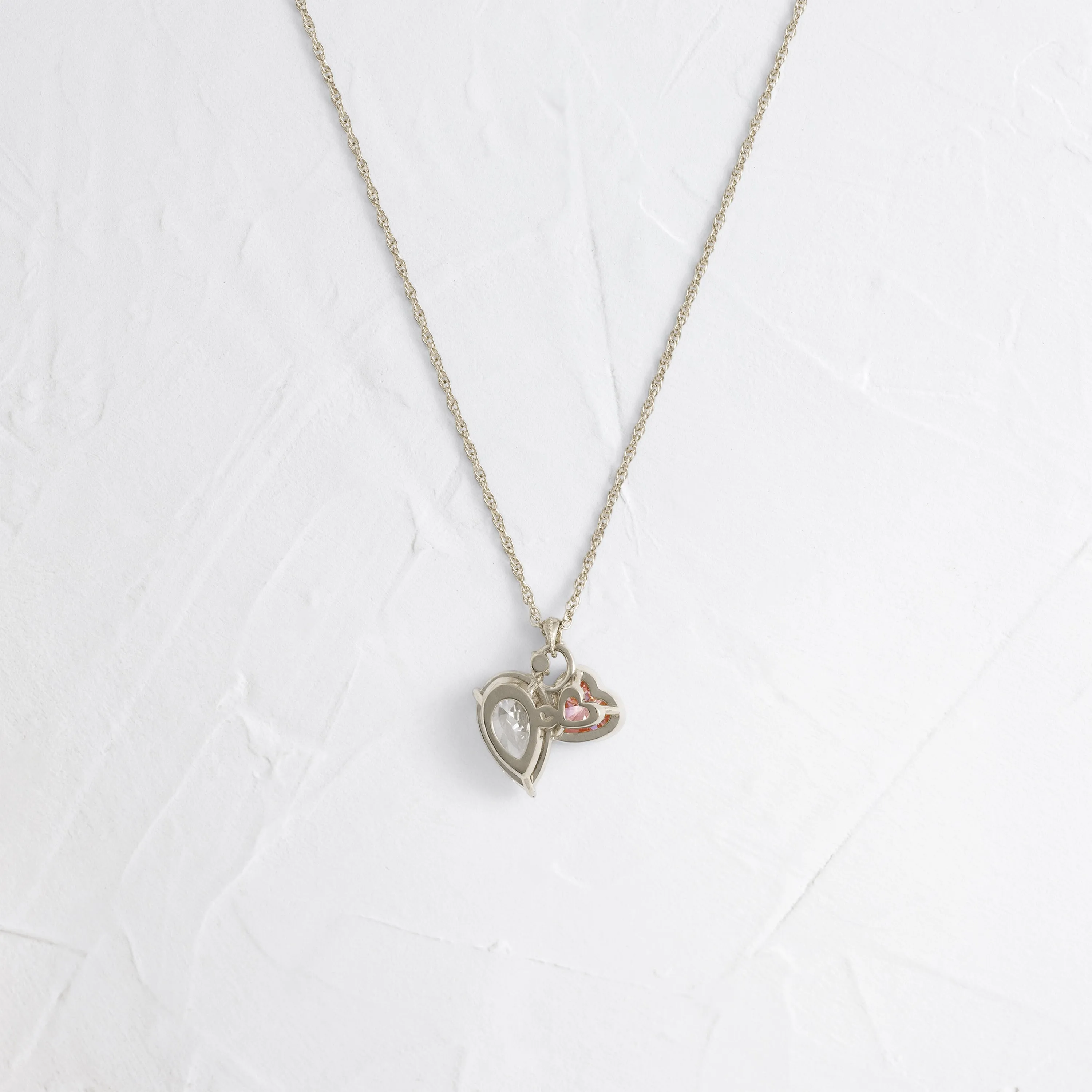 Heart to Heart Necklace, Pink Diamond