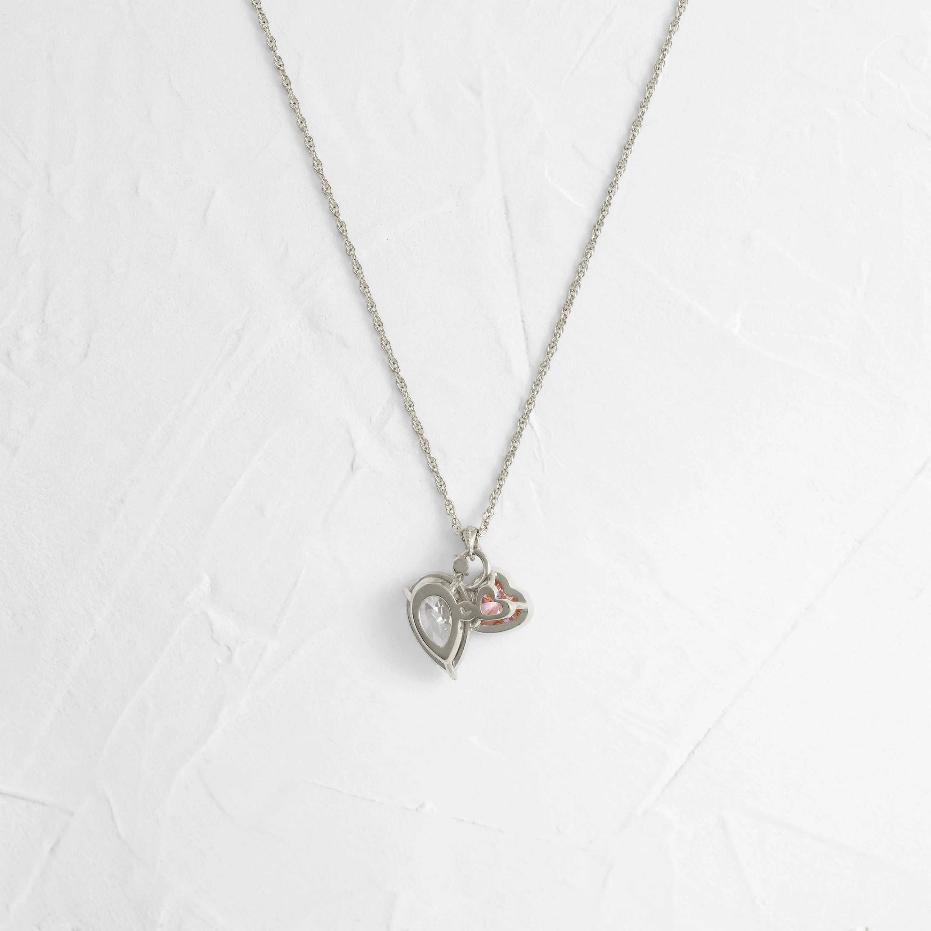 Heart to Heart Necklace, Pink Diamond
