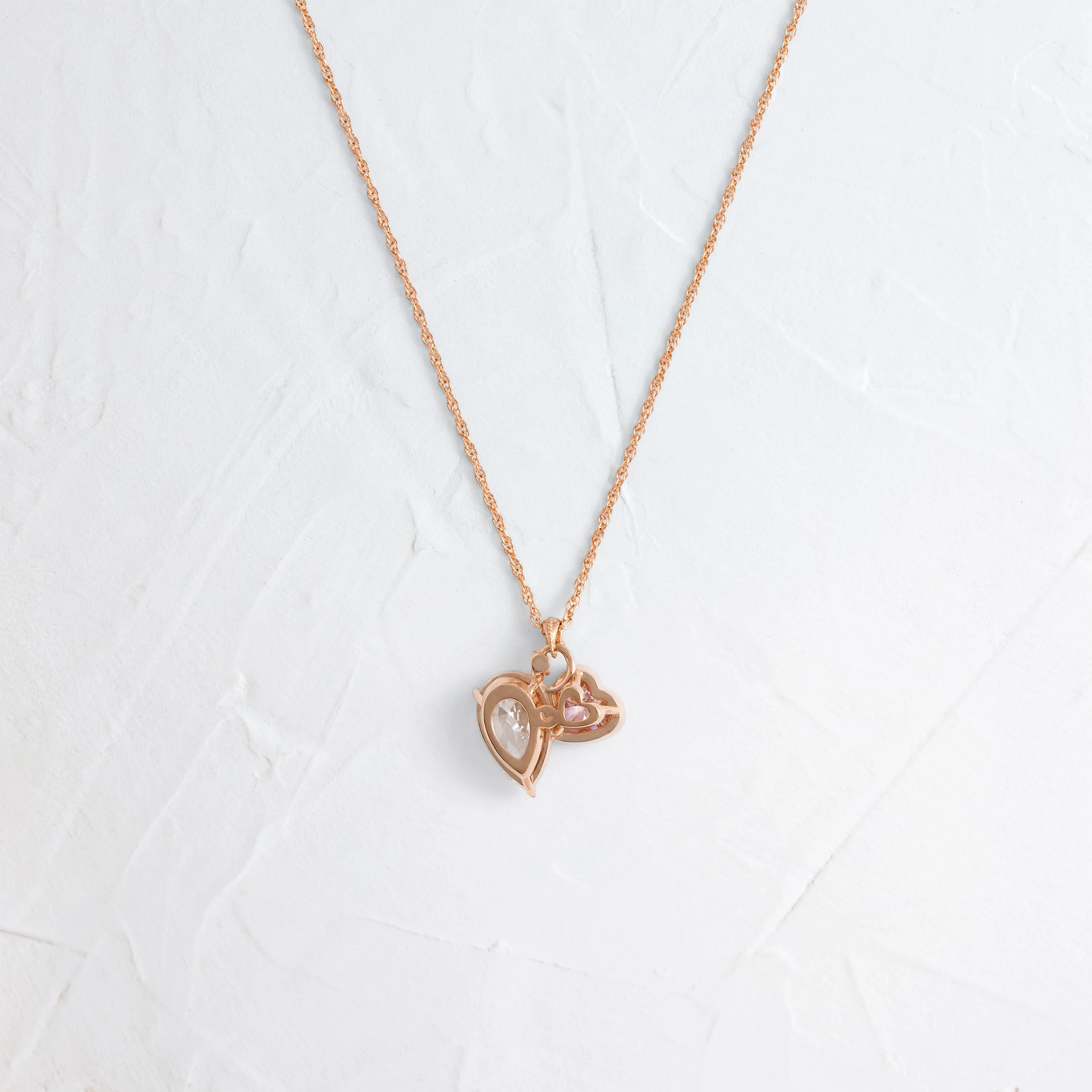 Heart to Heart Necklace, Pink Diamond