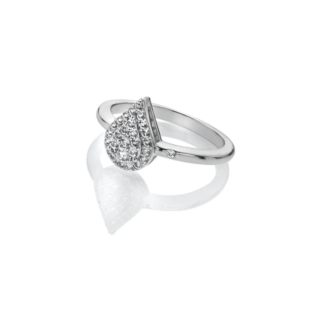 Hot Diamonds Glimmer Sterling Silver White Topaz Ring