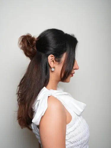 Human Hair Donut Scrunchie Light Brown