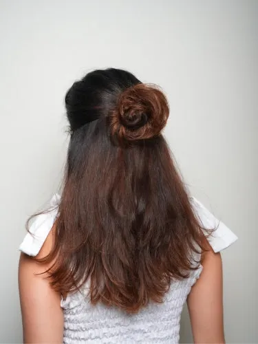 Human Hair Donut Scrunchie Light Brown