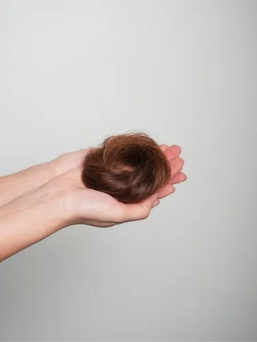 Human Hair Donut Scrunchie Light Brown