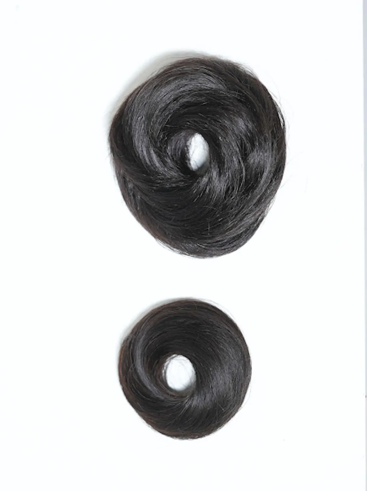Human Hair Donut Scrunchies Natural Black | Nish Hair