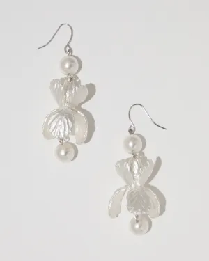 Iris Pearl Dangle Earrings