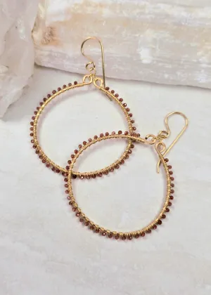 James   Jezebelle | Garnet Wrapped Hoops