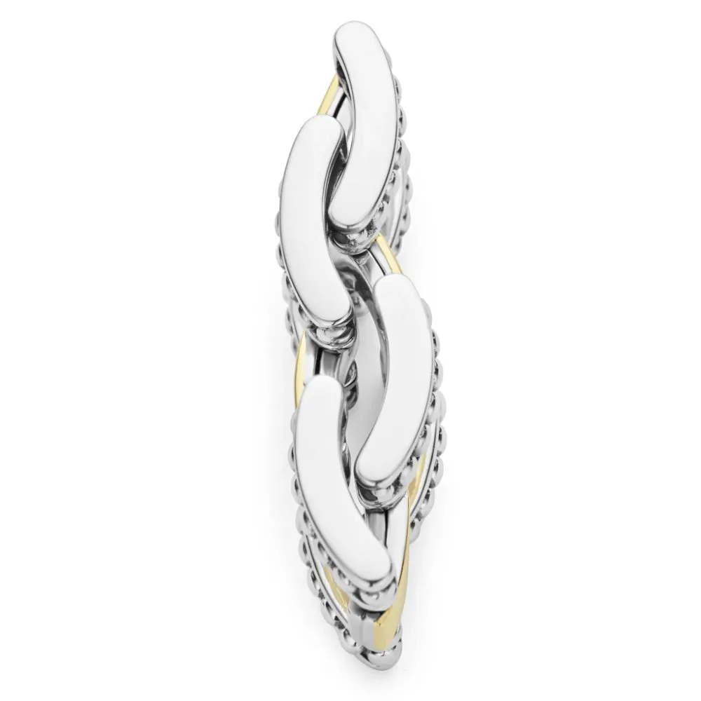Lagos High Bar Two-Tone Caviar Link Ring