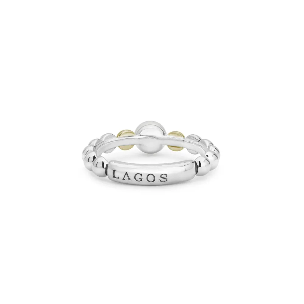 Lagos Two Tone Luna Pearl Ring